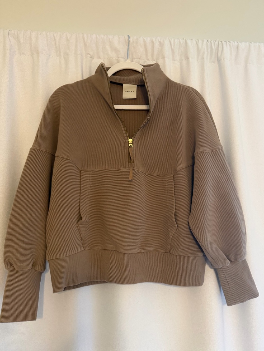 Varley Brown Half-Zip Pullover Sweatshirt